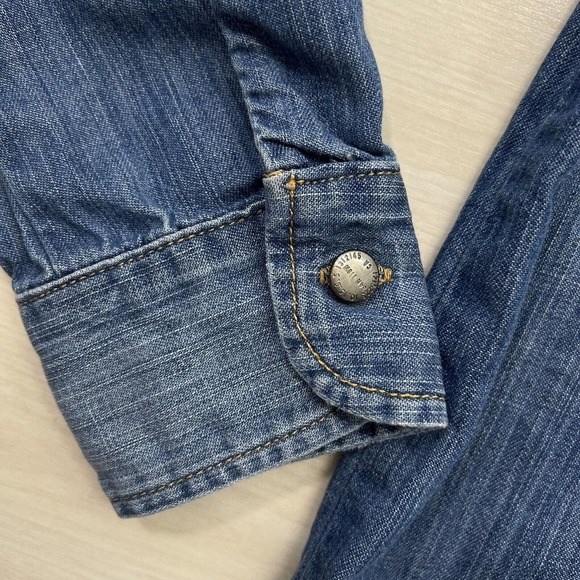 Current/Elliott The Perfect Shirt Women Size 1 Small Denim Cotton Metal Buttons - Picture 2 of 12